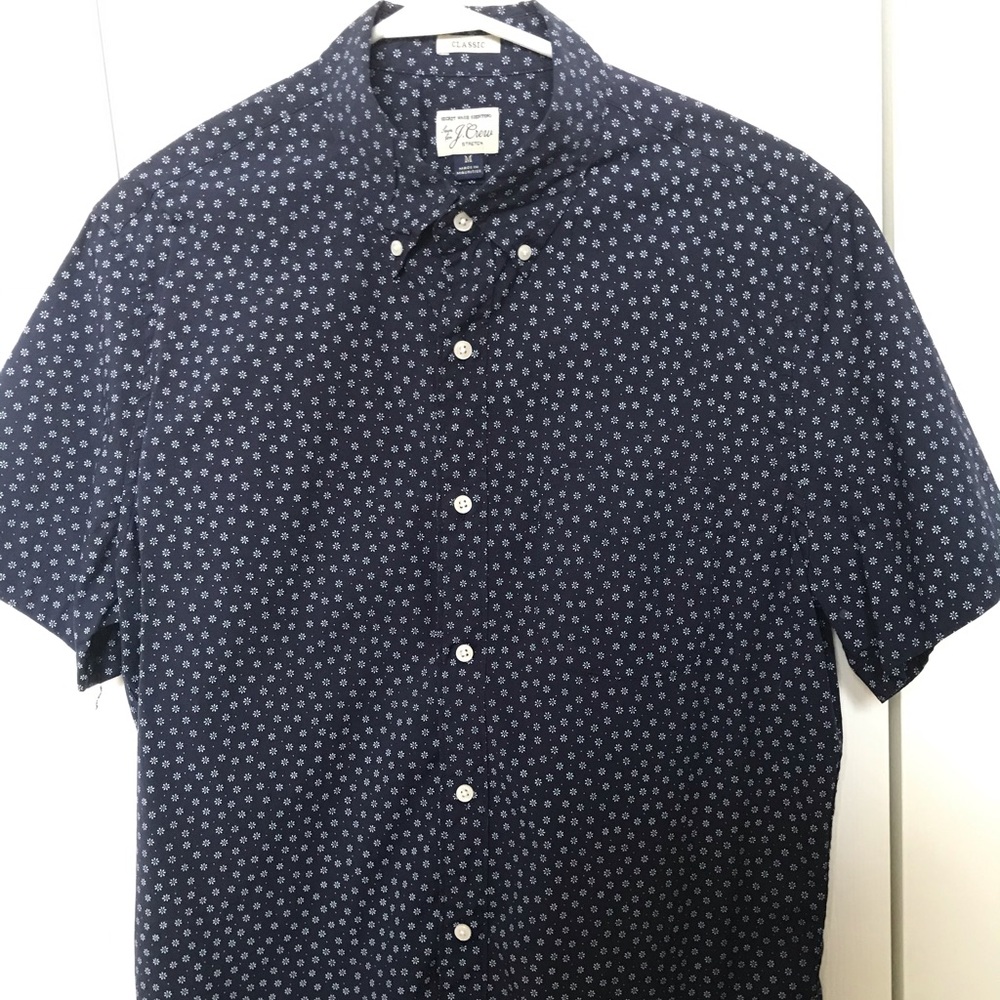 Navy Blue J Crew Button Up Short Sleeve